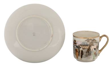 Tableware set of 8 items # 42564 porcelain:  four cups of 64 ml with plates