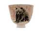 Cup handmade Moychay # 42933 Artistic image 'Brown Bear' wood firingceramichand painting 140 ml