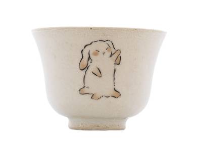 Cup handmade Moychay # 42982 ceramichand painting Artistic image 'Rabbits' 54 ml