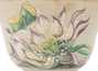 Cup handmade Moychay # 43000 Artistic image 'Bouquet of lotuses' ceramichand painting 114 ml