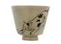Cup handmade Moychay # 43009 Artistic image 'Furry predators 1' ceramichand painting 132 ml
