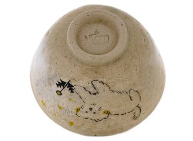 Cup handmade Moychay # 43010 Artistic image 'Doggies 1' ceramichand painting 54 ml