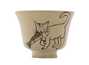 Cup handmade Moychay # 43015 Artistic image 'Furry predators 3' ceramichand painting 93 ml