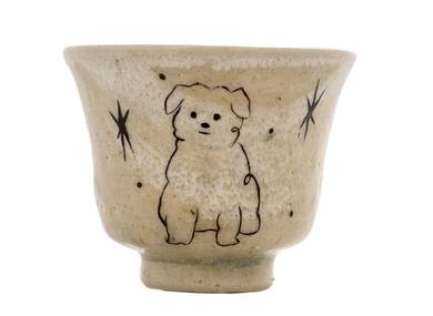 Cup handmade Moychay # 43026 Artistic image "Doggies" ceramichand painting 48 ml