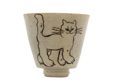 Cup handmade Moychay # 43033 Artistic image 'Alley cats' ceramichand painting 50 ml