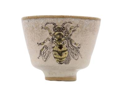 Cup handmade Moychay # 43037 Artistic image 'Wasp' ceramichand painting 26 ml