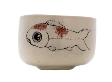 Cup handmade Moychay # 43062 series of 'Carps' ceramichand painting 55 ml