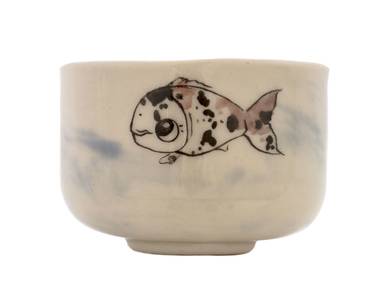 Cup handmade Moychay # 43066 series of 'Carps' ceramichand painting 55 ml
