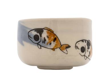 Cup handmade Moychay # 43067 series of 'Carps' ceramichand painting 55 ml