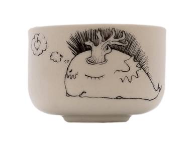 Cup handmade Moychay # 43073 series of 'Dragons love to eat apples' ceramichand painting 55 ml