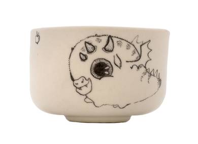 Cup handmade Moychay # 43076 series of 'Dragons love to eat apples' ceramichand painting 55 ml