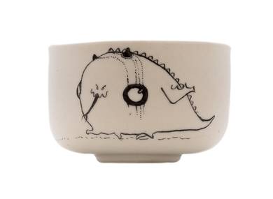 Cup handmade Moychay # 43082 series of 'Dragons love to eat apples' ceramichand painting 55 ml