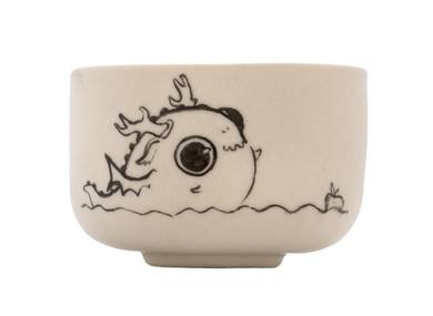 Cup handmade Moychay # 43087 series of 'Dragons love to eat apples' ceramichand painting 55 ml