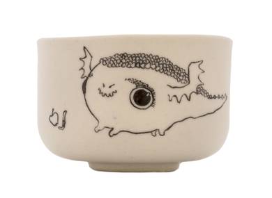 Cup handmade Moychay # 43089 series of 'Dragons love to eat apples' ceramichand painting 55 ml