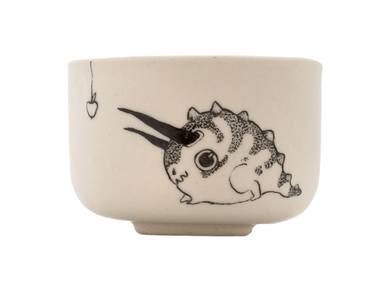 Cup handmade Moychay # 43090 series of 'Dragons love to eat apples' ceramichand painting 55 ml