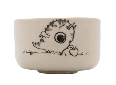 Cup handmade Moychay # 43091 series of 'Dragons love to eat apples' ceramichand painting 55 ml