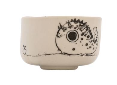 Cup handmade Moychay # 43092 series of 'Dragons love to eat apples' ceramichand painting 55 ml