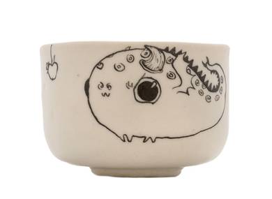 Cup handmade Moychay # 43094 series of 'Dragons love to eat apples' ceramichand painting 55 ml