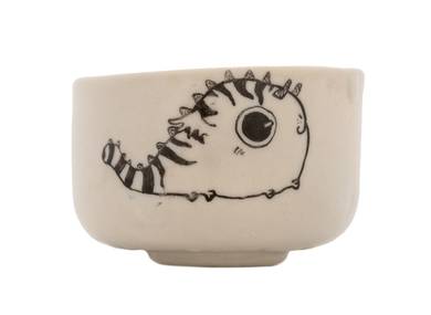 Cup handmade Moychay # 43098 series of 'Dragons love to eat apples' ceramichand painting 55 ml