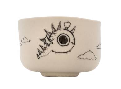 Cup handmade Moychay # 43100 series of 'Dragons love to eat apples' ceramichand painting 55 ml