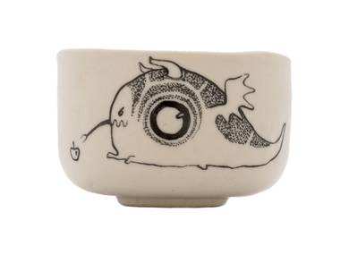 Cup handmade Moychay # 43107 series of 'Dragons love to eat apples' ceramichand painting 55 ml