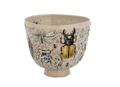 Cup handmade Moychay 'Bugs' # 43840 ceramichand painting 120 ml