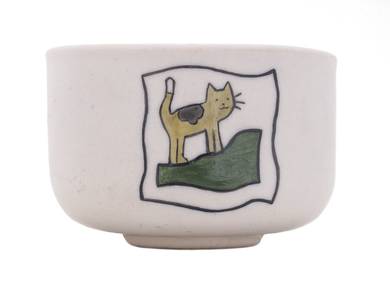 Cup Moychay 'Cat Portrait' # 43890 ceramichand painting 55 ml