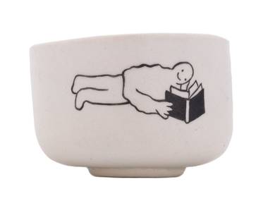 Cup Moychay 'The man with the Book' # 43893 ceramichand painting 55 ml