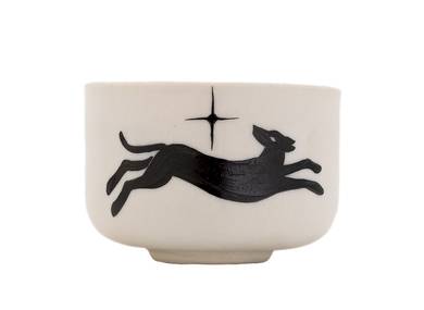 Cup Moychay 'Black Dog' # 43897 ceramichand painting 55 ml