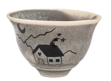 Cup Moychay 'A house in the mountains' # 43914 ceramichand painting 68 ml