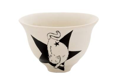 Cup Moychay 'Star Cat' # 43915 ceramichand painting 68 ml