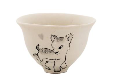 Cup Moychay 'A fawn with a heart' # 43932 ceramichand painting 68 ml