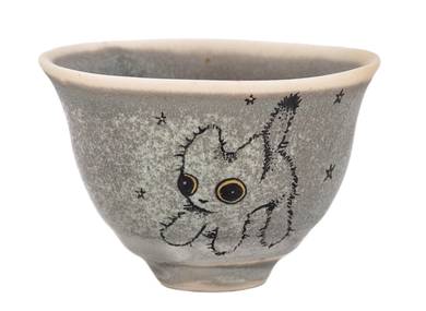 Cup Moychay 'Cat' # 43939 ceramichand painting 68 ml
