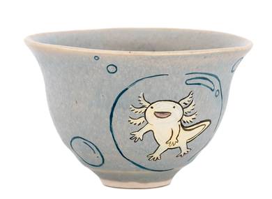 Cup Moychay 'Axolotl in a bubble' # 43941 ceramichand painting 68 ml