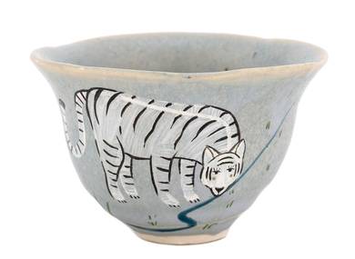 Cup Moychay 'White Tiger' # 43944 ceramichand painting 68 ml
