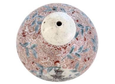 Decorative vase handmade Moychay 'Landscape' # 43986 wood firingceramichand painting