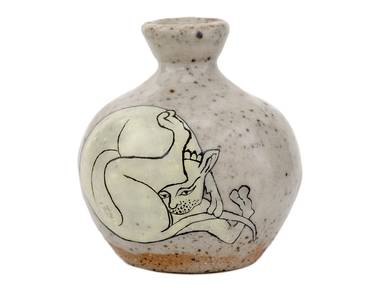 Vase handmade Moychay 'Lion' # 44546 ceramichand painting