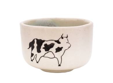 Cup Moychay 'The cow' # 44989 ceramichand painting 45 ml