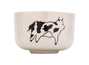 Cup Moychay 'The cow' # 44989 ceramichand painting 45 ml