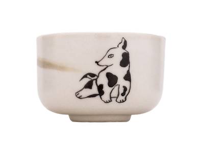 Cup Moychay 'Dog' # 44998 ceramichand painting 45 ml