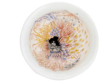 Cup handmade Moychay 'Monk and predatory flowers' # 45055 ceramichand painting 35 ml
