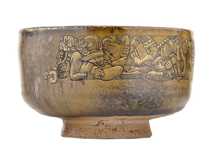 Cup Tyawan handmade Moychay 'Mayan calendar in the form of glyphs' # 45141 wood firingceramichand painting 225 ml