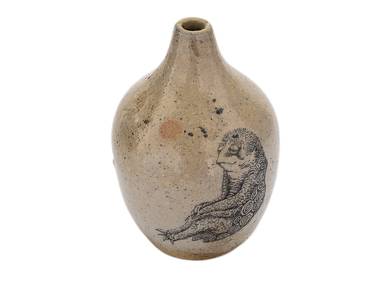 Vase handmade Moychay Homage to the work of Katsushika Hokusai 'Kapa' # 45144 wood firingceramichand painting