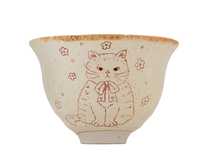 Cup Moychay series of 'Cat' # 45424 ceramichand painting 45 ml