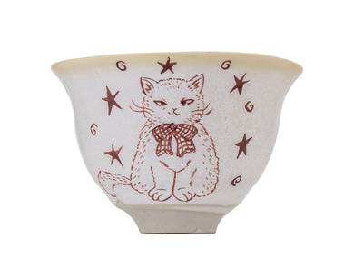 Cup Moychay series of 'Cat' # 45426 ceramichand painting 45 ml